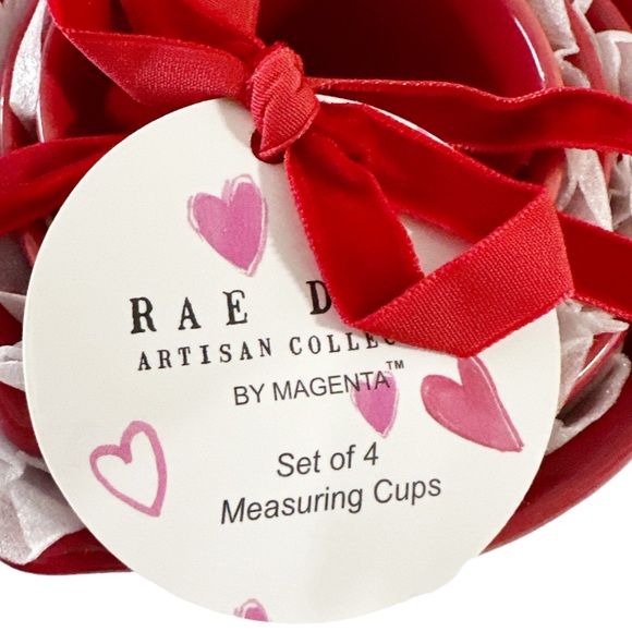 NEW HTF Rae Dunn RED HEART Cutout Valentine’s Day 2024 Measuring Cup Set - Picture 4 of 6